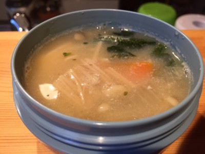 エノキ豆乳スープ